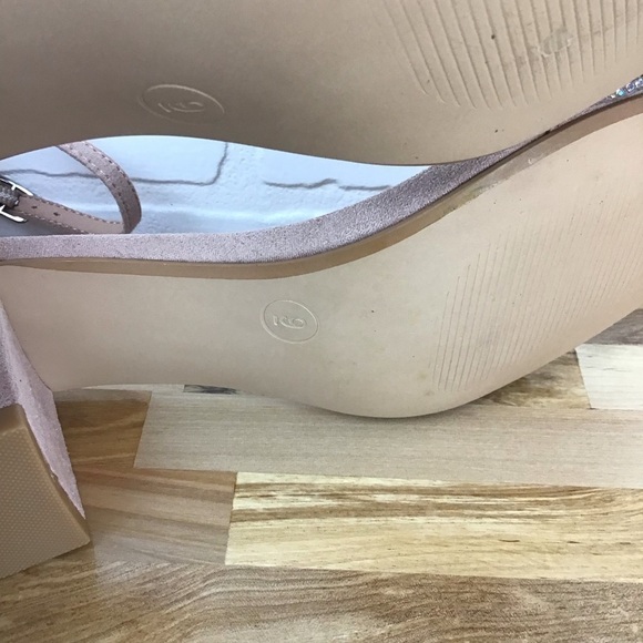 MADDEN NYC nude beige heeled sandals crystal Incrusted glitter chunky heels - Picture 9 of 16